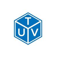 création de logo de lettre tuv sur fond noir. concept de logo de lettre initiales créatives tuv. conception de lettre tuv. vecteur