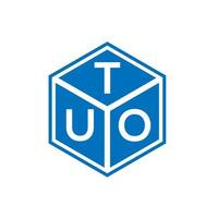 création de logo de lettre tuo sur fond noir. concept de logo de lettre initiales créatives tuo. conception de lettre tuo. vecteur