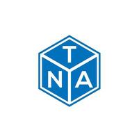 création de logo de lettre tna sur fond noir. concept de logo de lettre initiales créatives tna. conception de lettre tna. vecteur