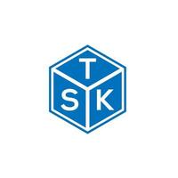 création de logo de lettre tsk sur fond noir. concept de logo de lettre initiales créatives tsk. conception de lettre tsk. vecteur