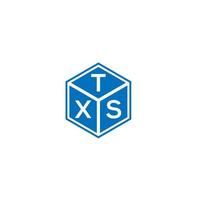 création de logo de lettre txs sur fond noir. concept de logo de lettre initiales créatives txs. conception de lettre txs. vecteur