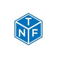 création de logo de lettre tnf sur fond noir. concept de logo de lettre initiales créatives tnf. conception de lettre tnf. vecteur