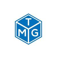 création de logo de lettre tmg sur fond noir. concept de logo de lettre initiales créatives tmg. conception de lettre tmg. vecteur