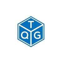 création de logo de lettre tqg sur fond noir. concept de logo de lettre initiales créatives tqg. conception de lettre tqg. vecteur