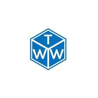 création de logo de lettre tww sur fond noir. concept de logo de lettre initiales créatives tww. conception de lettre tww. vecteur