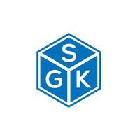 création de logo de lettre sgk sur fond noir. concept de logo de lettre initiales créatives sgk. conception de lettre sgk. vecteur