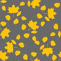 modèle sans couture avec des feuilles jaunes d'automne sur fond gris vecteur