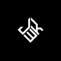 création de logo de lettre jwk sur fond noir. concept de logo de lettre initiales créatives jwk. conception de lettre jwk. vecteur