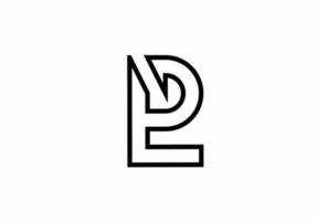 Lp pl lp lettre initiale logo isolé sur fond blanc vecteur