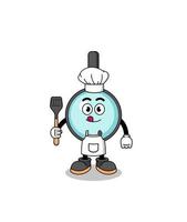 mascotte, illustration, de, loupe, chef cuisinier vecteur