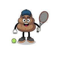 illustration de caca en tant que joueur de tennis vecteur