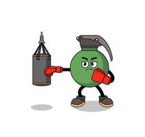 illustration du boxeur à la grenade vecteur