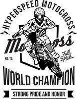 champion du monde de motocross hyper vitesse vecteur