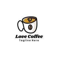 création de logo de café d'amour vecteur