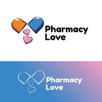 logo de la pharmacie de la capsule d'amour vecteur