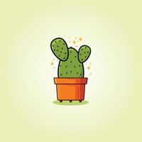 illustration de logo de cactus mignon vecteur