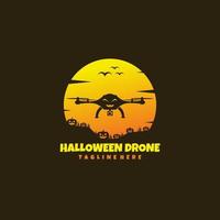 illustration d'art logo drone halloween vecteur