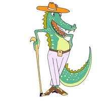 drôle monsieur crocodile, illustration vectorielle de pépinière. vecteur