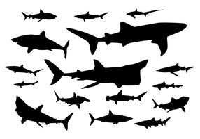 Vecteurs de silhouette de requin vecteur