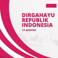 joyeux jour de l'indépendance indonésienne fond de bannière avec la couleur rouge et blanche vecteur