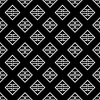 motif floral géométrique noir blanc vecteur