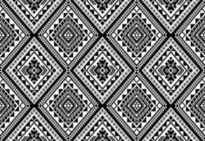 motif ethnique sans couture traditionnel géométrique noir et blanc. conception pour le fond, le tapis, le papier peint, les vêtements, l'emballage, le batic, le tissu, le style vectoriel illustraion.embroidery.