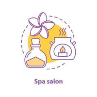 icône de concept de salon de spa. illustration de fine ligne d'idée d'aromathérapie. le bien-être. Détendez-vous. dessin de contour isolé de vecteur