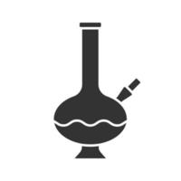 icône de glyphe bong. pipe à eau de marijuana. symbole de la silhouette. espace négatif. illustration vectorielle isolée vecteur