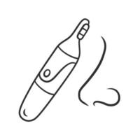 icône linéaire de tondeuse à poils de nez. procédure hygiénique d'épilation. appareil de beauté à usage domestique. illustration de la ligne mince. symbole de contour. dessin de contour isolé de vecteur. trait modifiable vecteur