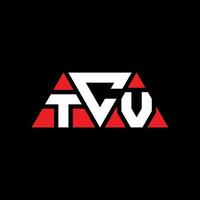 création de logo de lettre triangle tcv avec forme de triangle. monogramme de conception de logo triangle tcv. modèle de logo vectoriel triangle tcv avec couleur rouge. logo triangulaire tcv logo simple, élégant et luxueux. tcv