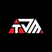 création de logo de lettre triangle tjm avec forme de triangle. monogramme de conception de logo triangle tjm. modèle de logo vectoriel triangle tjm avec couleur rouge. logo triangulaire tjm logo simple, élégant et luxueux. tjm