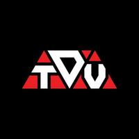 création de logo de lettre triangle tdv avec forme de triangle. monogramme de conception de logo triangle tdv. modèle de logo vectoriel triangle tdv avec couleur rouge. logo triangulaire tdv logo simple, élégant et luxueux. tdv