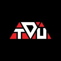 création de logo de lettre triangle tdu avec forme de triangle. monogramme de conception de logo triangle tdu. modèle de logo vectoriel triangle tdu avec couleur rouge. logo triangulaire tdu logo simple, élégant et luxueux. tdu