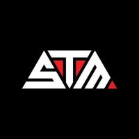 création de logo de lettre triangle stm avec forme de triangle. monogramme de conception de logo triangle stm. modèle de logo vectoriel triangle stm avec couleur rouge. logo triangulaire stm logo simple, élégant et luxueux. stm