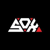 création de logo de lettre triangle sox avec forme de triangle. monogramme de conception de logo triangle sox. modèle de logo vectoriel triangle sox avec couleur rouge. sox logo triangulaire logo simple, élégant et luxueux. sox