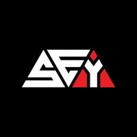 création de logo de lettre triangle sey avec forme de triangle. monogramme de conception de logo triangle sey. modèle de logo vectoriel triangle sey avec couleur rouge. sey logo triangulaire logo simple, élégant et luxueux. sey