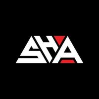 création de logo de lettre triangle sha avec forme de triangle. monogramme de conception de logo triangle sha. modèle de logo vectoriel triangle sha avec couleur rouge. logo triangulaire sha logo simple, élégant et luxueux. sha