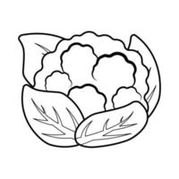 contour noir chou-fleur vecteur légume coloriage page illustration vectorielle en fond blanc