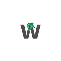 icône de grenouille collée à l'illustration vectorielle de lettre vecteur