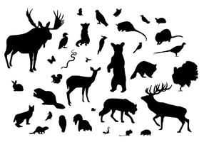 Silhouettes des animaux forestiers vecteur