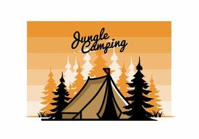 conception d'illustration de grande tente de camping vecteur