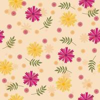 motif floral sans couture fleurs colorées dessinées à la main fond naturel avec des fleurs peintes colorées vecteur