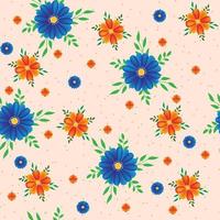 motif floral sans couture fleurs colorées dessinées à la main fond naturel avec des fleurs peintes colorées vecteur