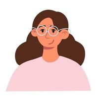 personnage féminin. profil des personnes. parfait pour les médias sociaux et les présentations professionnelles, l'interface utilisateur, l'UX, la conception graphique et Web, les applications et les interfaces. illustration de dessin vectoriel à la main