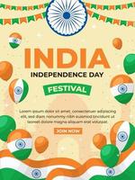 affiche du modèle de la fête de l'indépendance de l'inde vecteur