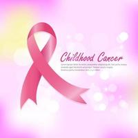 conception du mois de sensibilisation au cancer infantile isolée sur fond pastel doux avec vecteur de paillettes