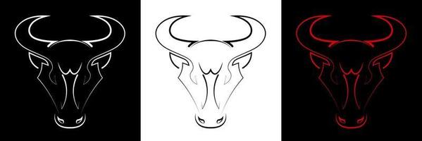 taureau, tête de boeuf, logo. symbole de 2021 dans le calendrier chinois. force, pouvoir. élément pour tatouage. vecteur