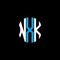 conception créative abstraite du logo de la lettre nxk. conception unique nxk vecteur