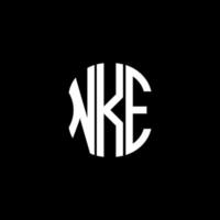 conception créative abstraite du logo de la lettre nke. conception unique nke vecteur