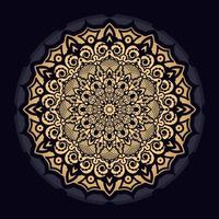 mandala doré sur gris et noir vecteur